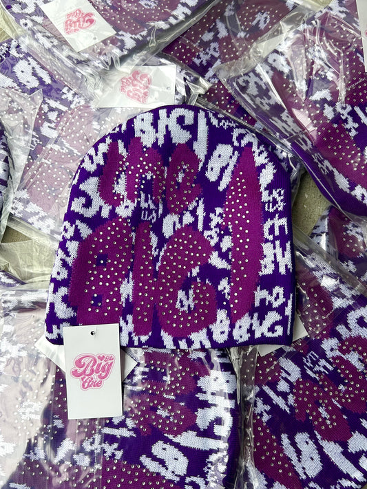 Purp Rhinestone Beanie